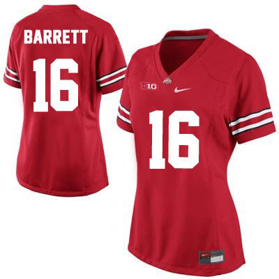 Ohio State Buckeyes Women's J.T. Barrett #16 Red Authentic Nike College NCAA Stitched Football Jersey QH19O27DA